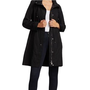 Moncler Malachite Black Long Rain Coat Size 0 NWT